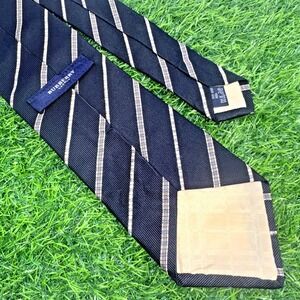 Burberry London Silk Tie Black Nova Check Stripe 59" x 3.75" Designer Luxury